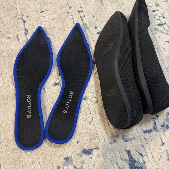 Rothy's Black Flats with Blue Accents - Picture 3 of 10